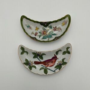 VINTAGE LJ Porcelain Japan Half Moon dishes